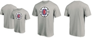 Fanatics Men's Heathered Charcoal LA Clippers Primary Team Logo T-shirt